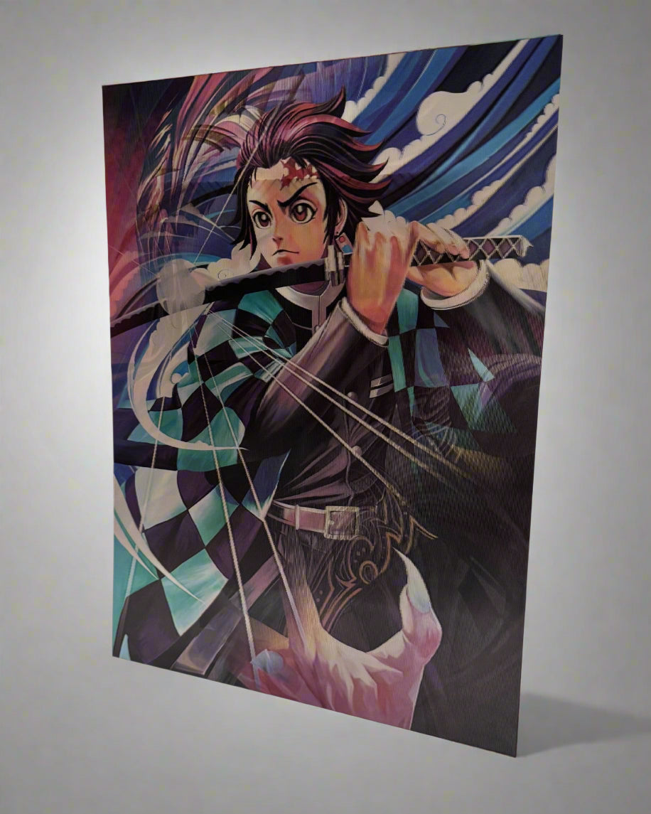 Muzan x Tanjiro x Nezuko 3D Anime Poster