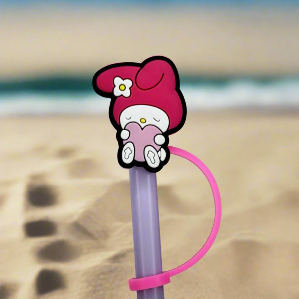 My Melody Heart Croc Straw Topper
