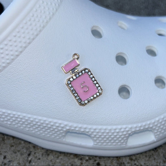N5 Pink & Gold Bling Croc Charm