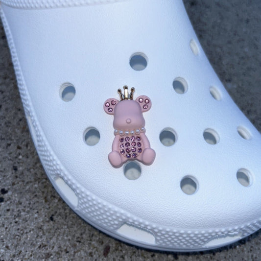 Pink Diamond Bear Bling Croc Charm