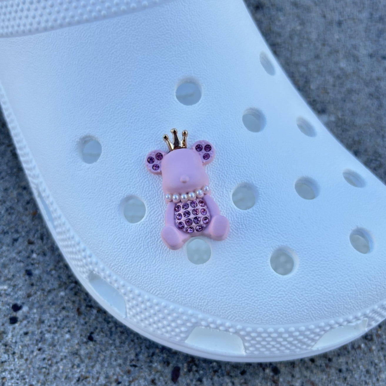 Pink Diamond Bear Bling Croc Charm