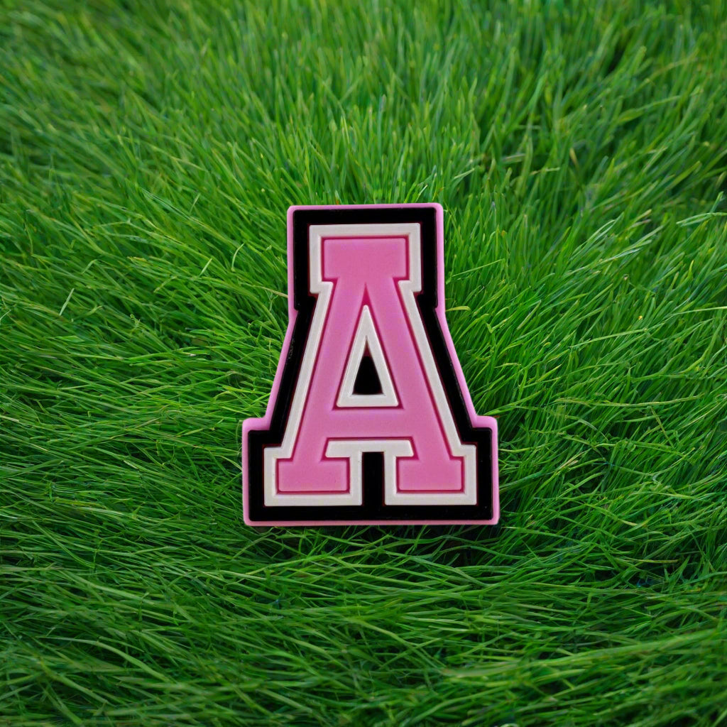 Pink Letter A Croc Charm