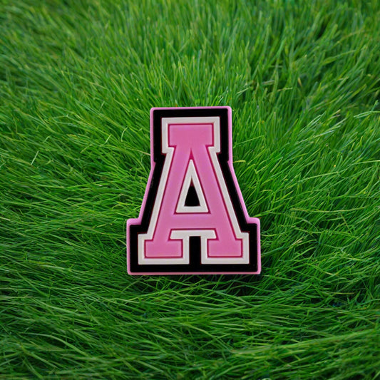Pink Letter A Croc Charm