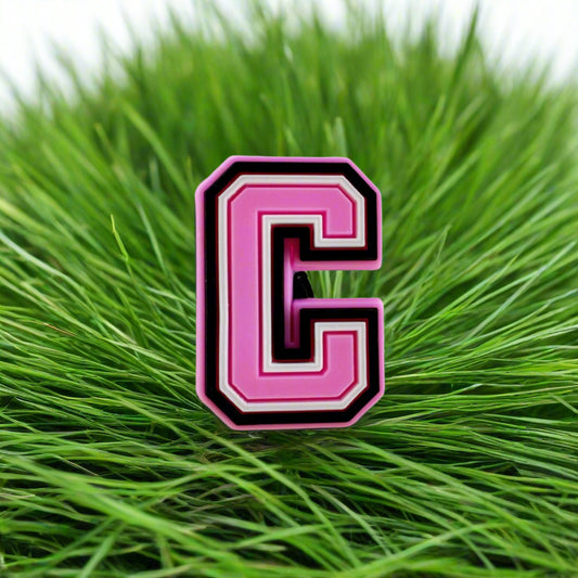 Pink Letter C Croc Charm
