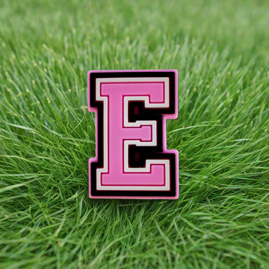 Pink Letter E Croc Charm