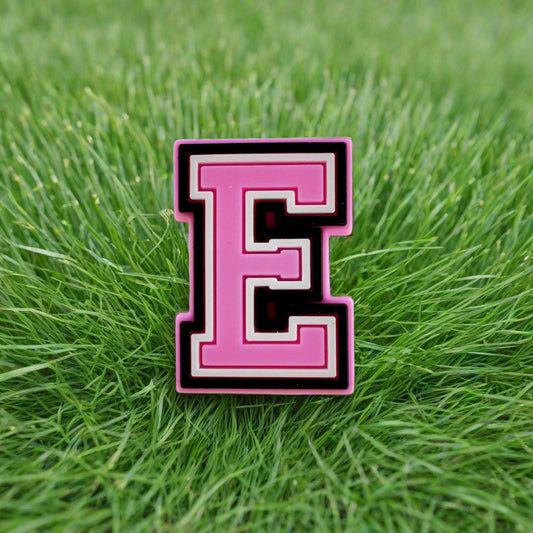 Pink Letter E Croc Charm