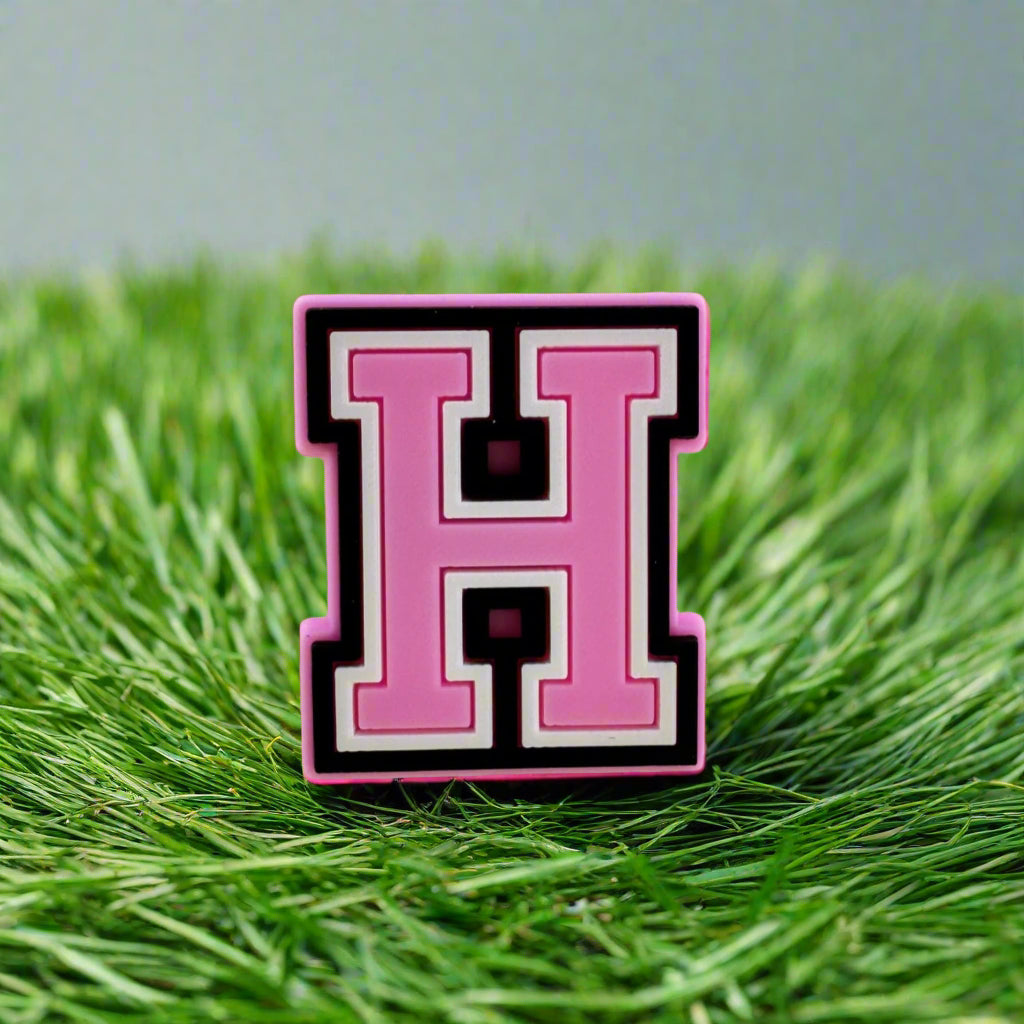 Pink Letter H Charm
