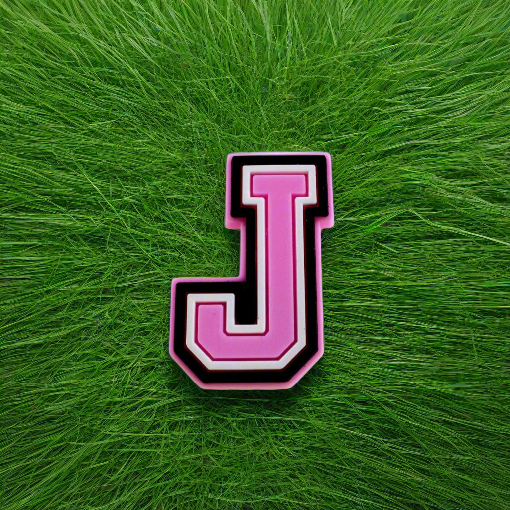 Pink Letter J Croc Charm