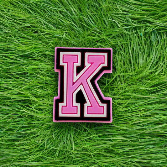 Pink Letter K Croc Charm