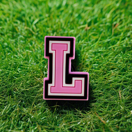 Pink Letter L Croc Charm