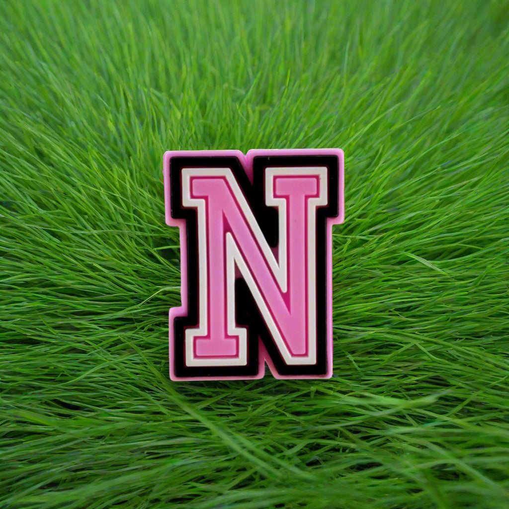 Pink Letter N Charm