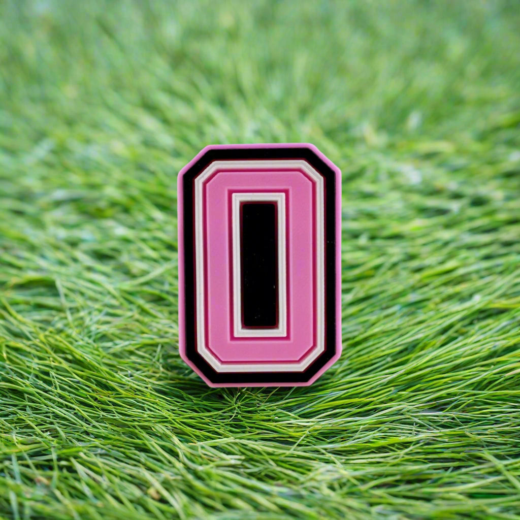 Pink Letter O Croc Charm