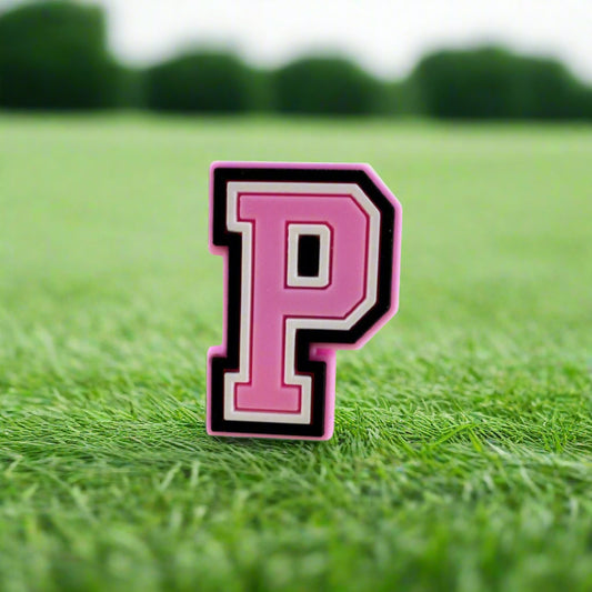Pink Letter P Croc Charm