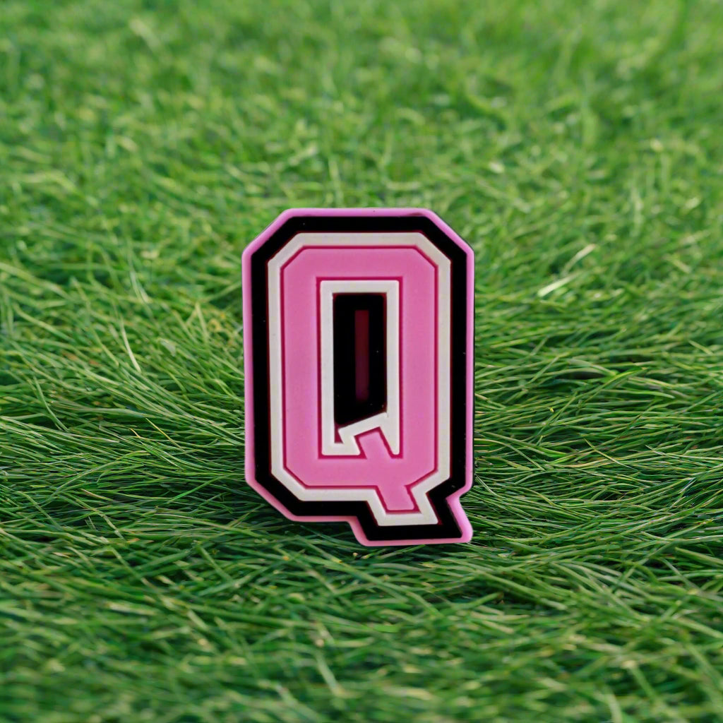 Pink Letter Q Charm