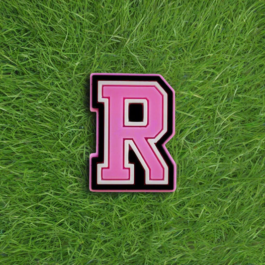 Pink Letter R Croc Charm