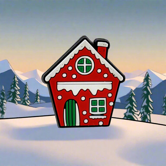 Red Gingerbread House Croc Charm