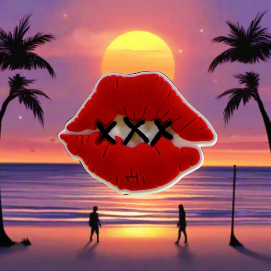Red Lips xxx Croc Charm
