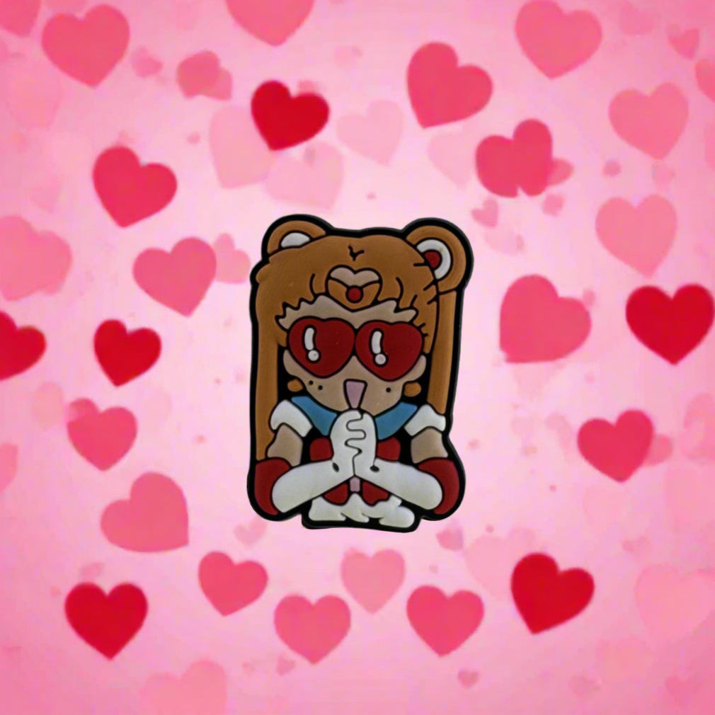 S. Moon Heart Eyes Charm
