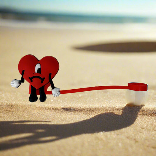Sad Heart Croc Straw Topper