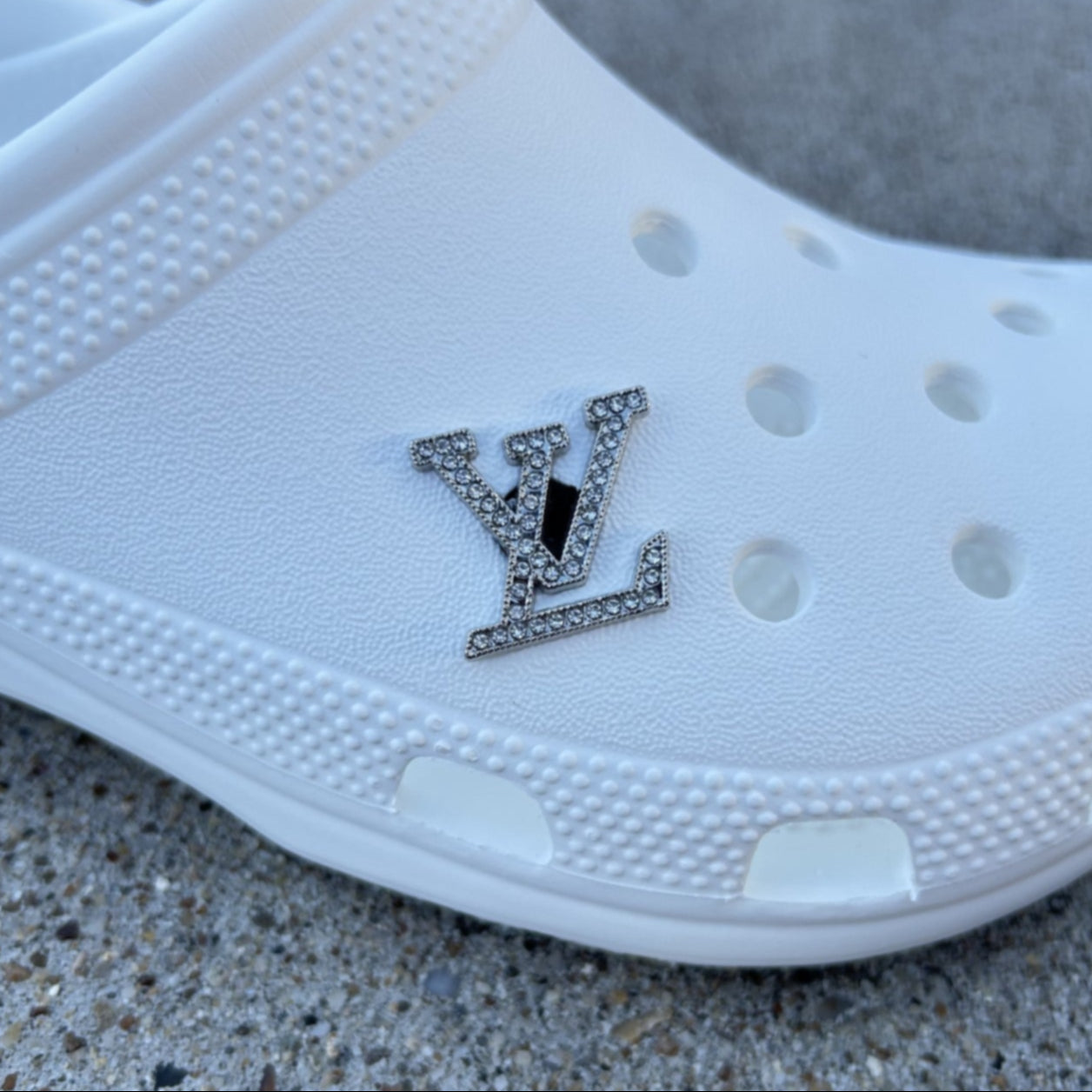 Silver Lux Bling Croc Charm