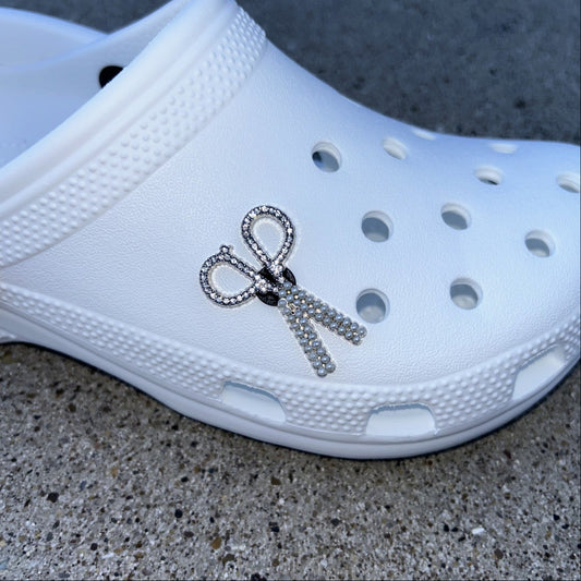 Silver Shears Bling Croc Charm