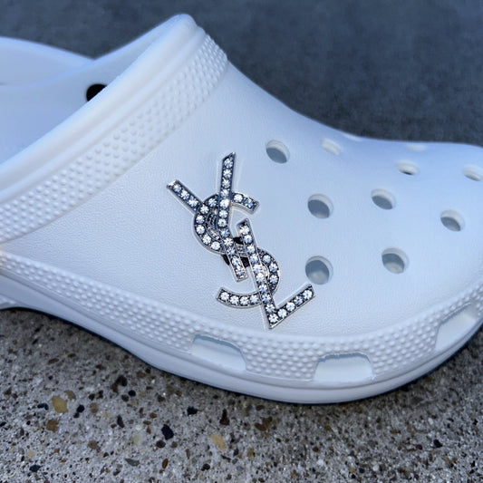 Silver YSL Bling Croc Charm