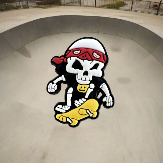 Skateboarding Skeleton Croc Charm