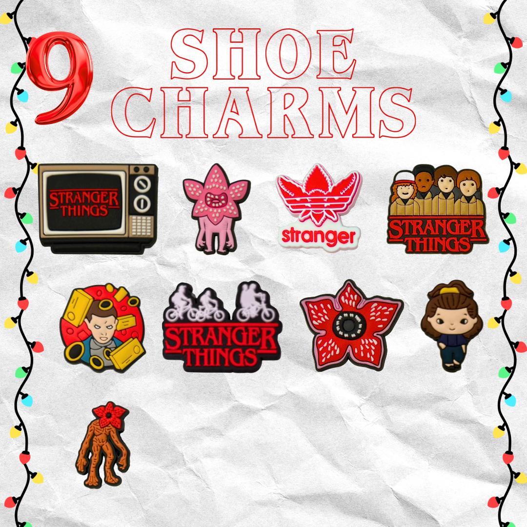 Supernatural Retro 80s Vibes Sci-Fi Accessory Bundle - 3D Poster, Shoe Charms & Straw Topper.2