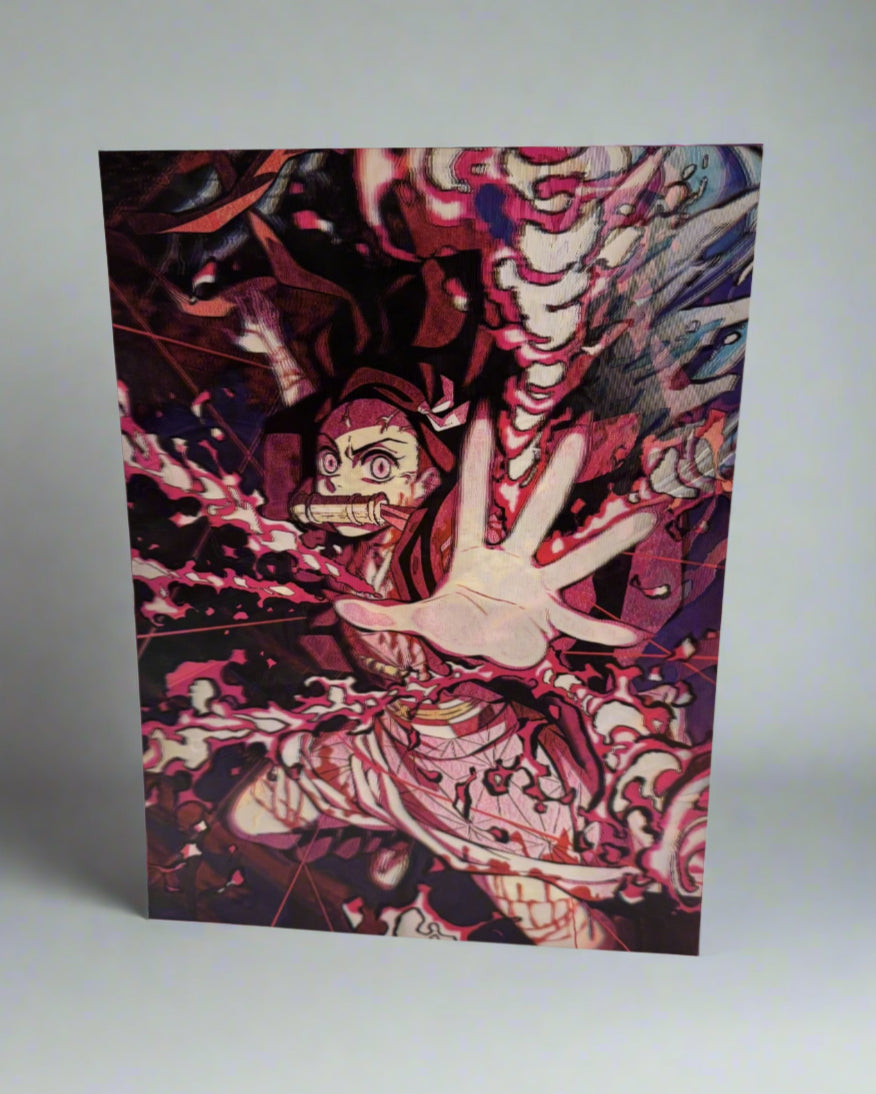 Tanjiro x Nezuko x Zenitsu 3D Anime Poster