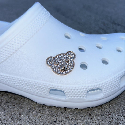 Teddy Bear Face Bling Croc Charm