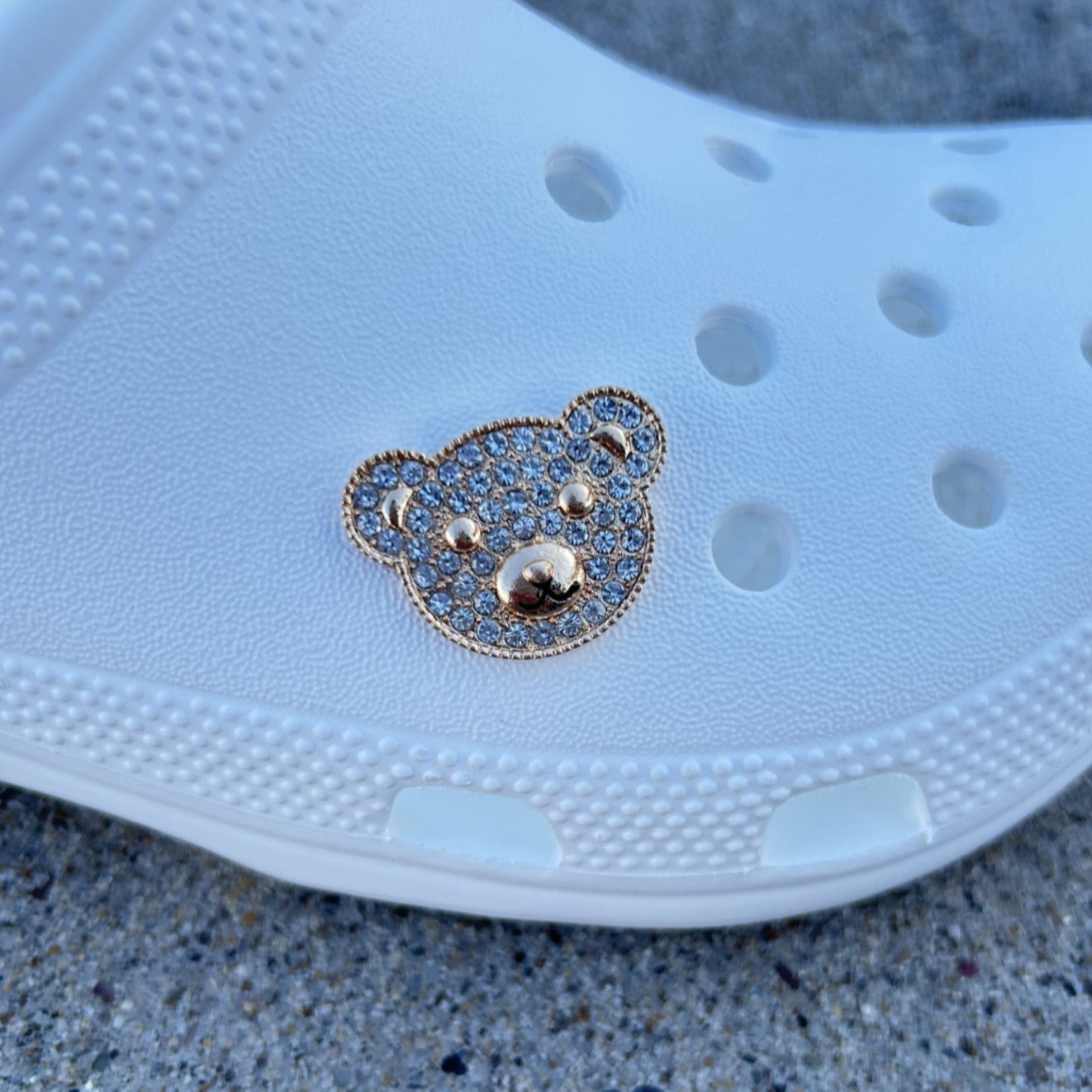 Teddy Bear Face Bling Croc Charm