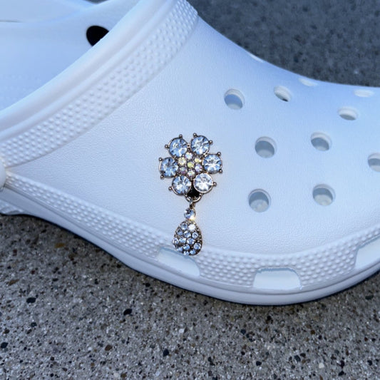 Diamond Flower with Seed Bling Croc Charm