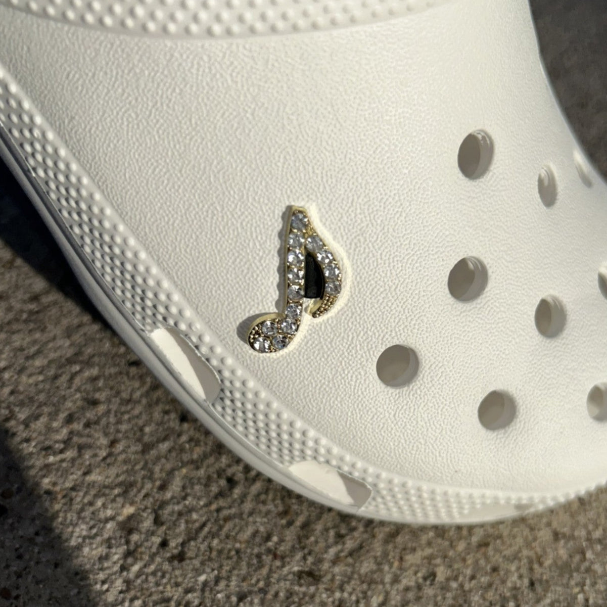 Gold Musical Quaver Bling Croc Charm