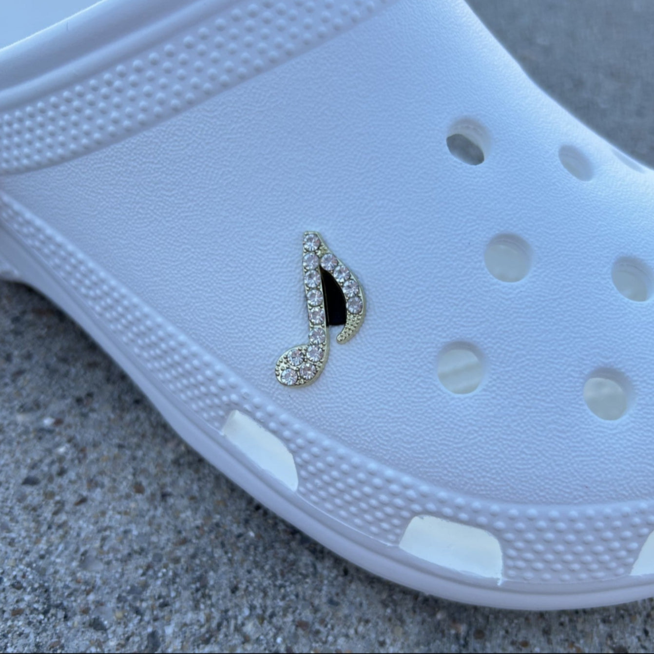 Gold Musical Quaver Bling Croc Charm