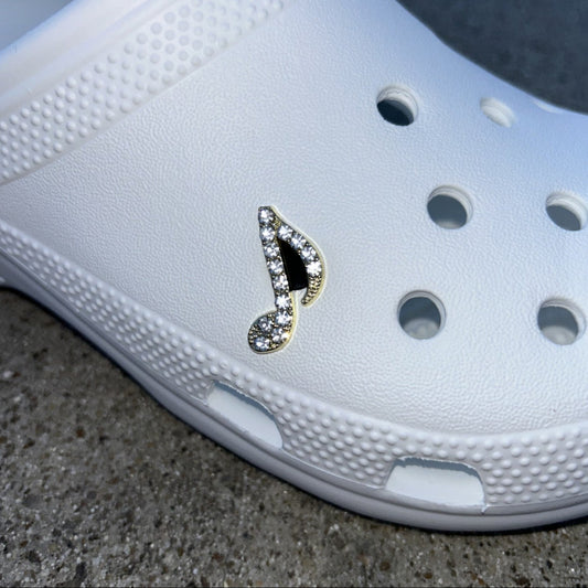 Gold Musical Quaver Bling Croc Charm