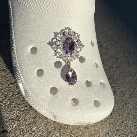 Pink Gem Frame Bling Croc Charm