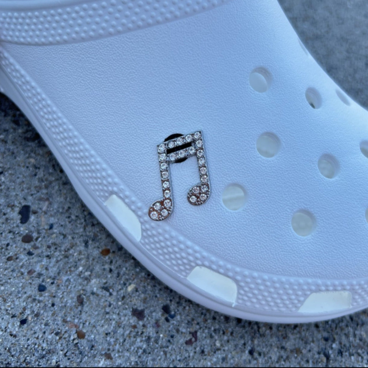 Musical Beam Note Bling Croc Charm